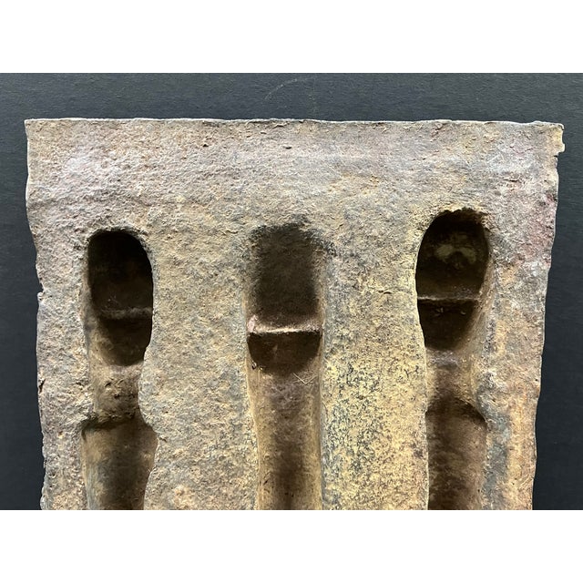 Vintage African Tribal Art Benin Bronze Wall Plaque Sculpture For Sale - Image 9 of 10