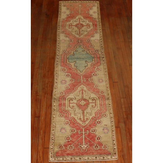 Narrow Vintage Turkish Oushak Runner - 2' x 8'3" For Sale In New York - Image 6 of 8