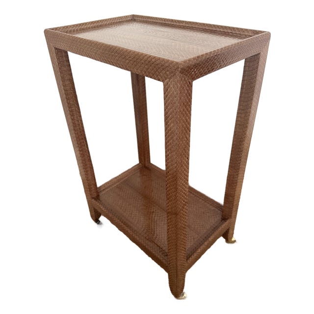 Karl Springer Snakeskin Telephone Table For Sale