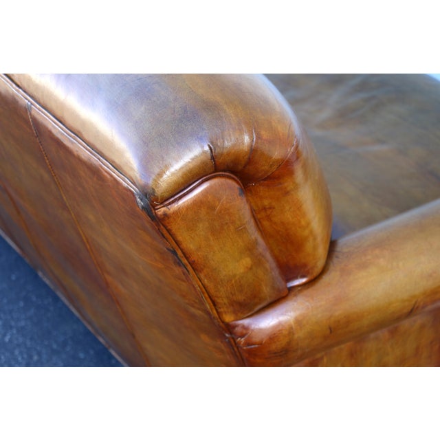 Vintage 1990s Hancock & Moore Brown Leather Sofa – Classic Rolled Arm, Nailhead Trim For Sale - Image 15 of 18