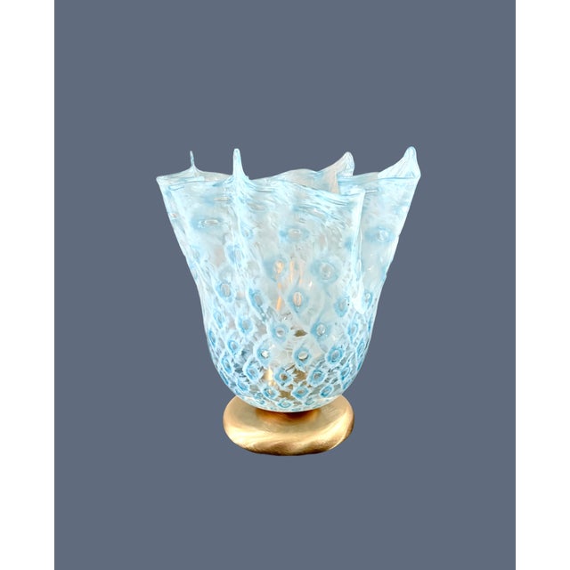 Glass Macrame T Handkerchief Table Lamp by La Murrina Murano, 1990s For Sale - Image 7 of 14
