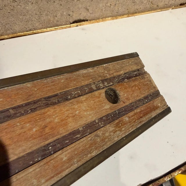 Vintage Antique Ruler Straight Edge 6' Long Wallpaper Toll No 5 For Sale - Image 10 of 12