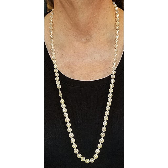 1970s Opera Strand Semi Baroque Pearls, 36" For Sale - Image 4 of 16