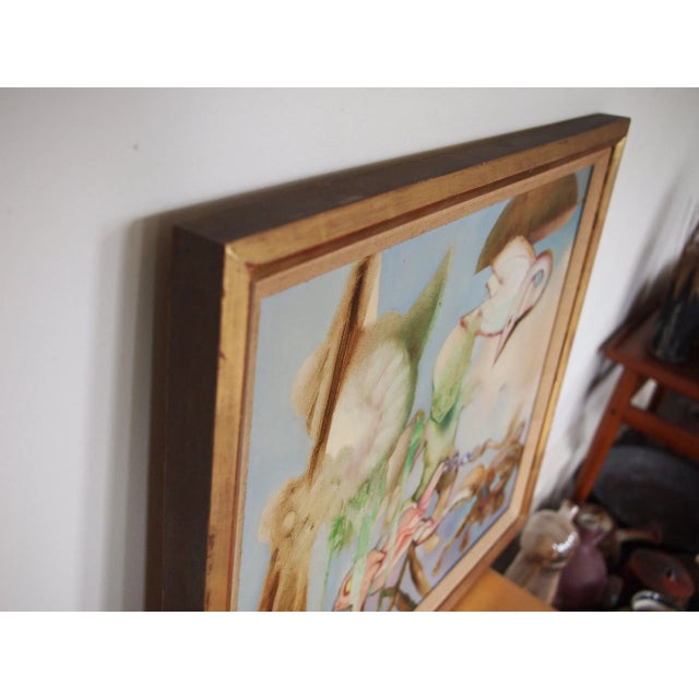 Mid-Century Modern Original Alfio Bonanno Surrealist Abstract Mid-Century Modern Expressionist Oil on Canvas Painting For Sale - Image 3 of 7