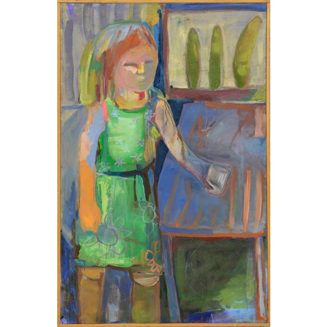 Girl With Glass by Kristin Cohen For Sale