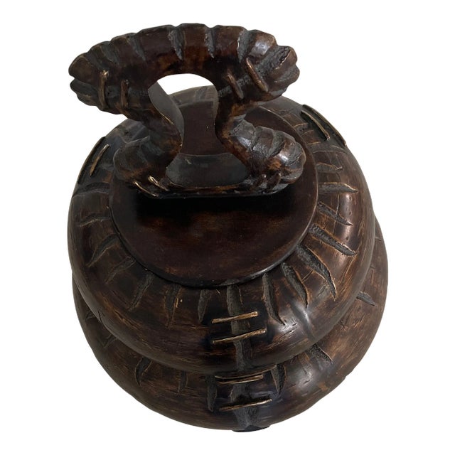 1980s Exotic Carved Wood Fruit Holder For Sale