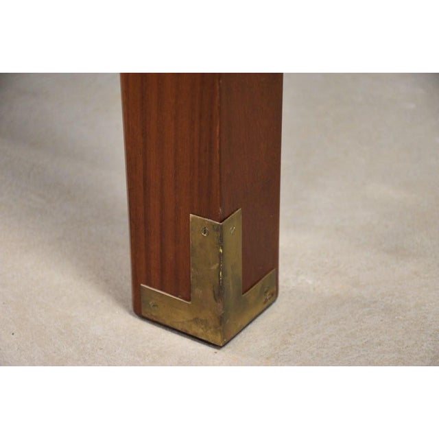 Vintage Solid Mahogany and Brass Dining Table For Sale - Image 13 of 13