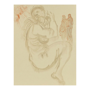 1960s Salvador Dali Woodcut Purgatory 19 Dante’s Dream