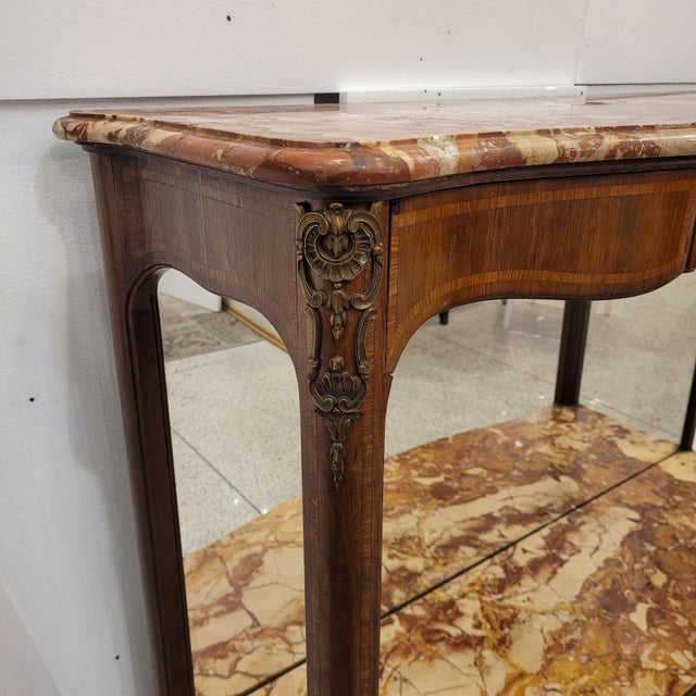 Napoleon III Console Table in Wood witth Marble and Mirror For Sale - Image 18 of 18