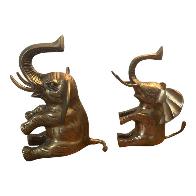 Vintage Brass Elephant Bookends a Pair Chairish