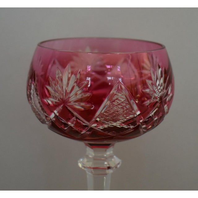 Verre à Vin Vintage Bohème En Cristal Rubis - Marque Bohemia - Occasion Très Bon état