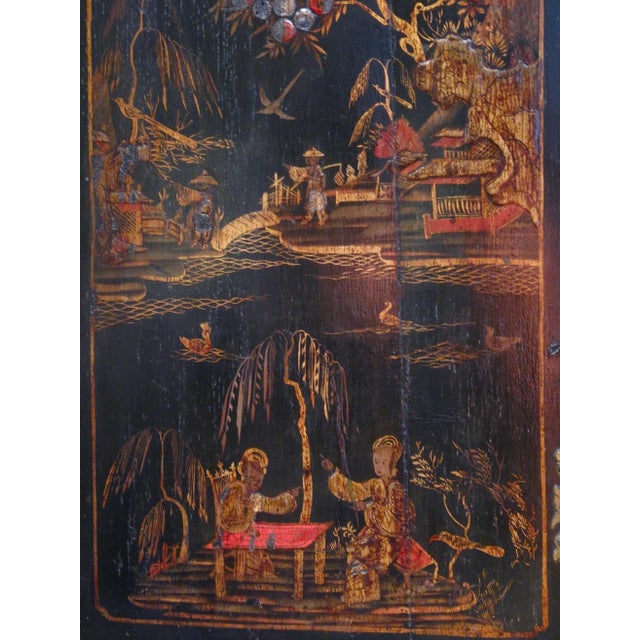 George II Black Japanned Hanging Corner Cabinet For Sale - Image 6 of 9