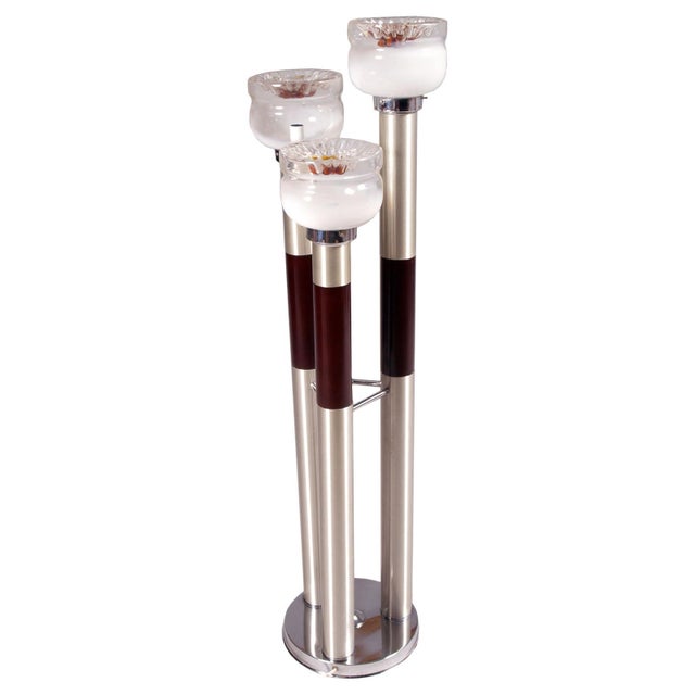 Black Floor Lamp in Murano Glass and Chromed Steel by Av Mazzega, 1970s For Sale - Image 8 of 8