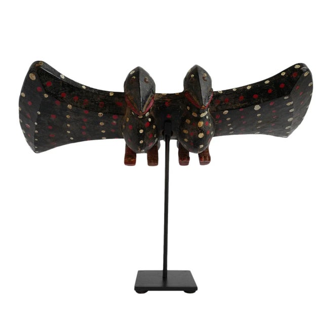 Wood Antique African Senufo Twin Bird Headdress For Sale - Image 7 of 7