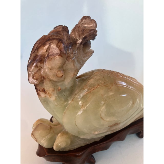 Jade Late 19th Century Multi Colored Jade Sculpture of a Dragon, With Stand. For Sale - Image 8 of 17