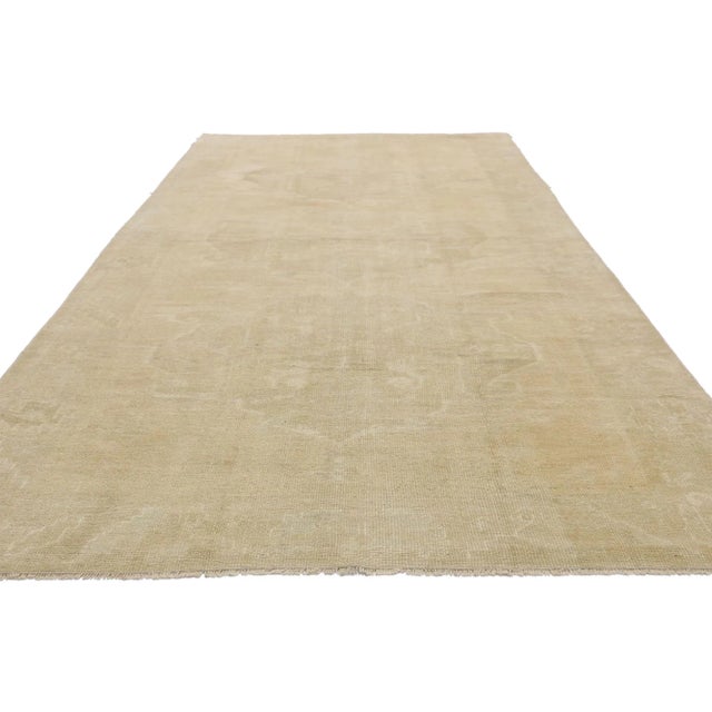 Mid-Century Modern Vintage Turkish Oushak Rug, Wide Hallway Runner - 04'11 X 10'11 For Sale - Image 3 of 9