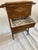 Antique Victorian Wicker Rattan Sewing Stand | Lift-Top Toile Lined, Two Drawers | Edwardian Work Table, 31in For Sale - Image 16 of 18