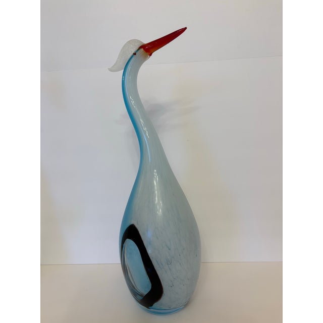Murano Vintage Mid-Century Modern Sommerso Murano Tall Herons, Set of 3 For Sale - Image 4 of 5