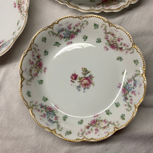 Victorian Vintage Haviland Limoges Roses Serving Dishes Set of 4 For Sale - Image 3 of 6