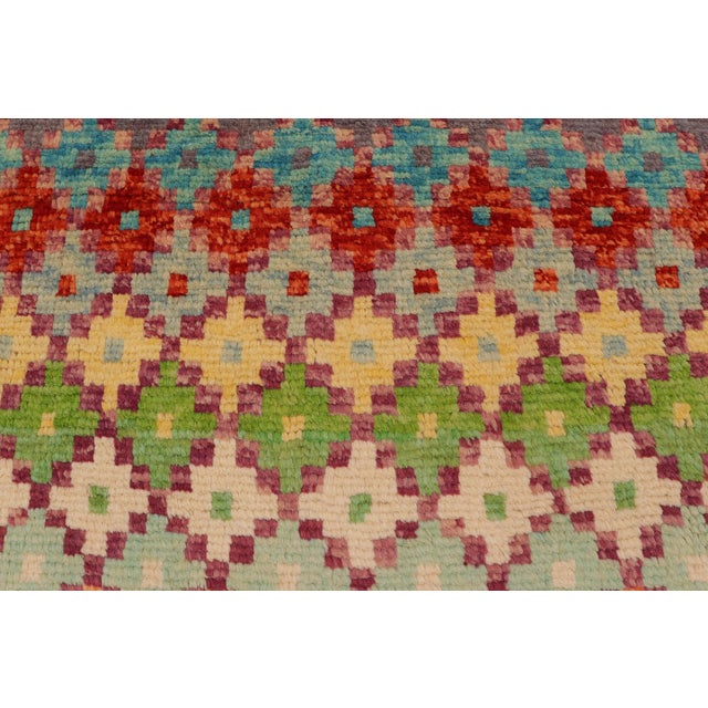Textile Eclectic Balochi Rust/Blue Wool Rug - 4'6''x7'11'' For Sale - Image 7 of 11