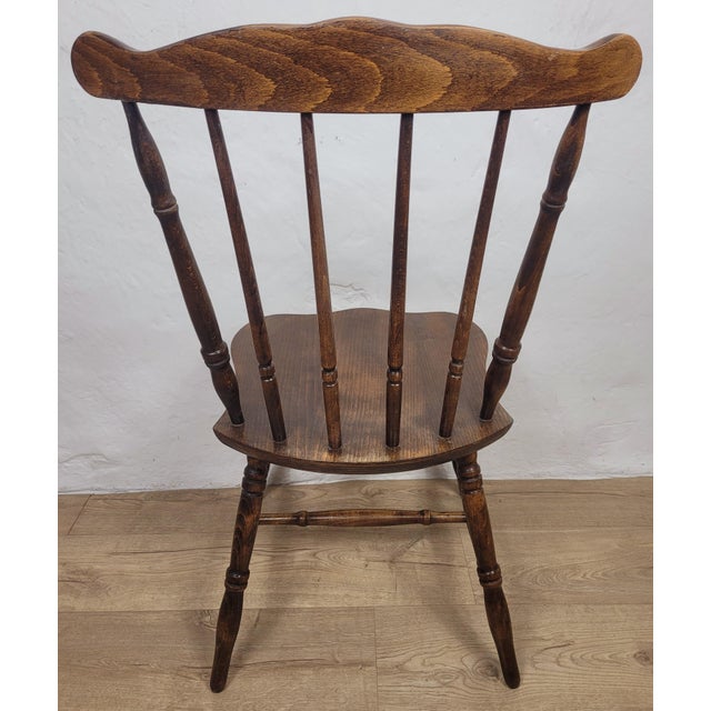 Vintage English Elm Spindle Back Kitchen Chair, 1970 For Sale - Image 12 of 15