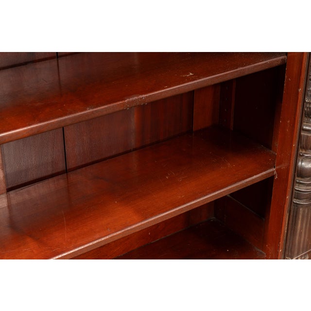 Brown Early 20th Century Monumental Renaissance Revival Carved Wood Library Display Cabinet For Sale - Image 8 of 14