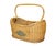 Farmhouse Large Vintage Woven Wicker Harvest Basket with Bentwood Bamboo Handle For Sale - Image 3 of 11