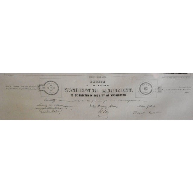 Traditional Mid-19th Century Washington Monument Broadside Lithograph For Sale - Image 3 of 10