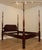 Traditional Link Taylor Solid Mahogany Queen Size Rice Carved Poster Bed For Sale - Image 3 of 13