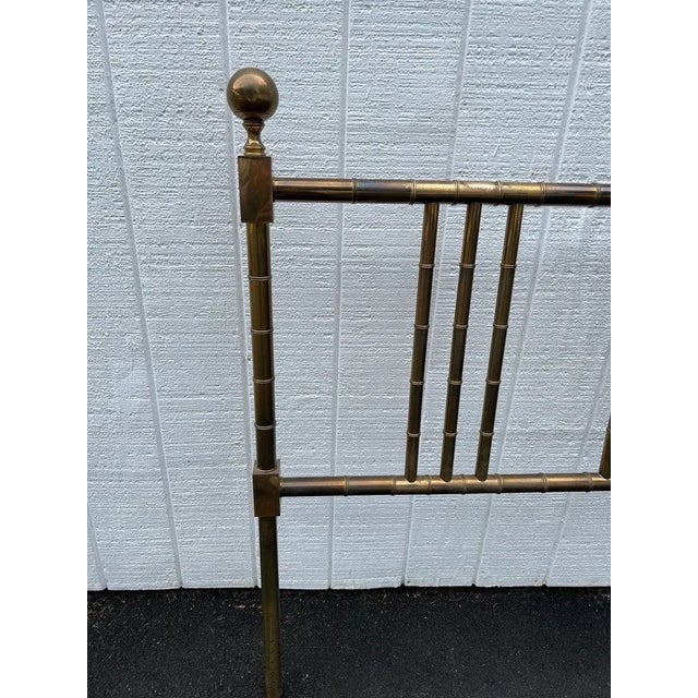 Mid-Century Modern Mastercraft Faux Bamboo Brass King Headboard For Sale - Image 3 of 13