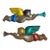 Vintage Painted Tin Trumpeting Angels in Mexican Folk Art Style — Pair For Sale