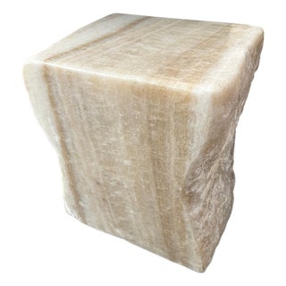 Andrianna Shamaris Onyx Sculptural Side Table For Sale