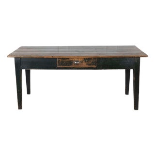 Swedish Antique Country Kitchen Table with Drawers, 19th Century For Sale