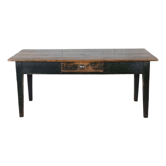 Swedish Antique Country Kitchen Table with Drawers, 19th Century For Sale