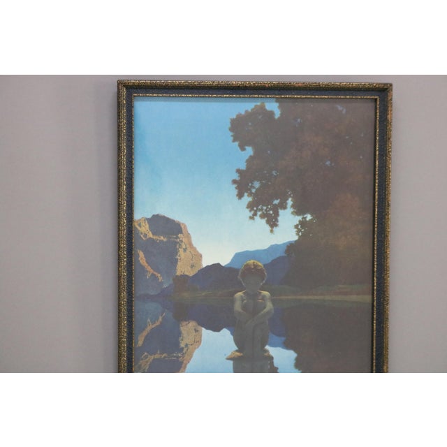 Blue Antique Maxfield Parrish Art Deco Print “Evening” Circa 1930 For Sale - Image 8 of 10