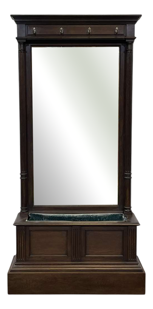 Antique Oak Cloakroom with Planter, 1890s