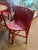Wood 1950s Heywood Wakefield Petite Round Red Dining Wicker Set For Sale - Image 7 of 8