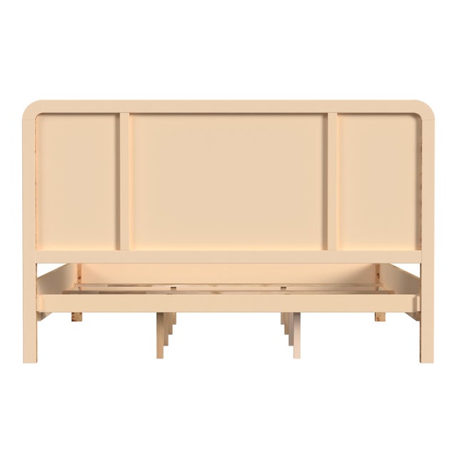 Wood Cora King Burl Panel Bed, Light Burl For Sale - Image 7 of 9