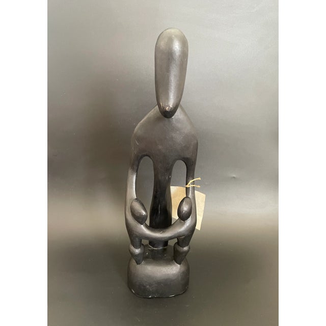 Abstract African Wood Carving Family Circle Sculpture From Ghana For Sale - Image 3 of 12