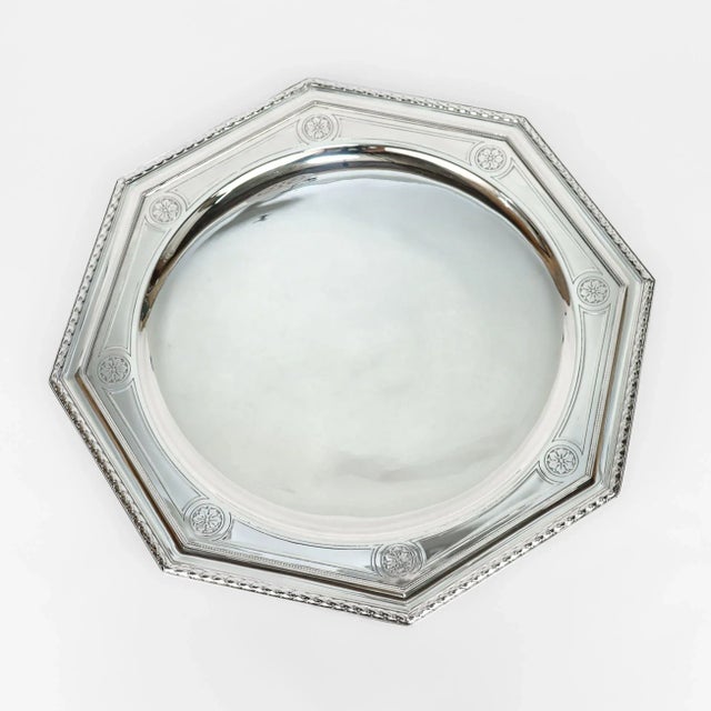 Large Hexagonal Art Deco Tiffany & Co. Sterling Silver Compote/Footed Cake Plate For Sale - Image 9 of 11