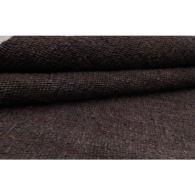 Brown Brown Solid Handwoven Premium Natural Jute Yarn Flatweave Rug 9x12 Ft. For Sale - Image 8 of 12
