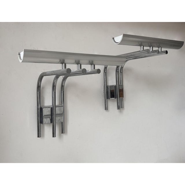 Vintage Studio Wall Lighting in Chrome Metal, 1978, Set of 2 For Sale - Image 6 of 12