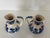 Ceramic Antique Blue & White Transferware Oil and Vinegar Cruet Set With Original Stoppers, Circa 1900 For Sale - Image 7 of 11
