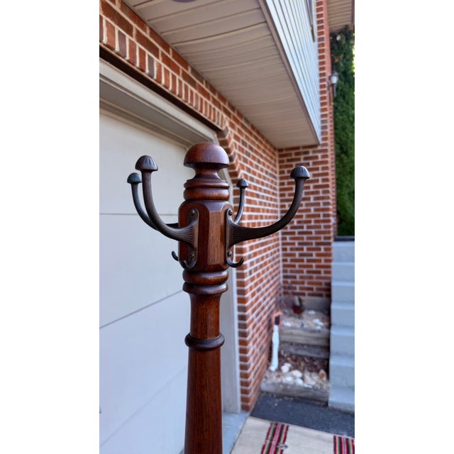 Antique Turned Mahogany Coat & Hat Rack, Circa 1890-1910 For Sale - Image 11 of 18