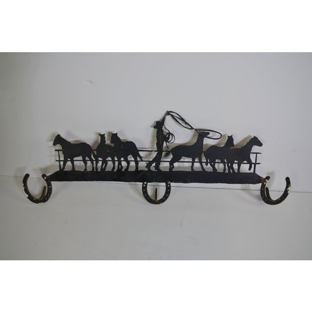 Metal Horseshoe Coat Rack For Sale - Image 4 of 6