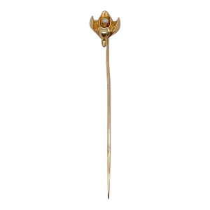 Vintage Late Victorian 10 Karat Gold & Seed Pearl Stick Pin
