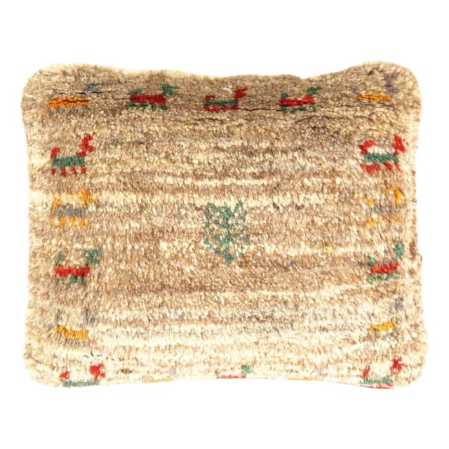 Pasargad DC Fine Hand Knotted Persian Gabbeh Pillow For Sale