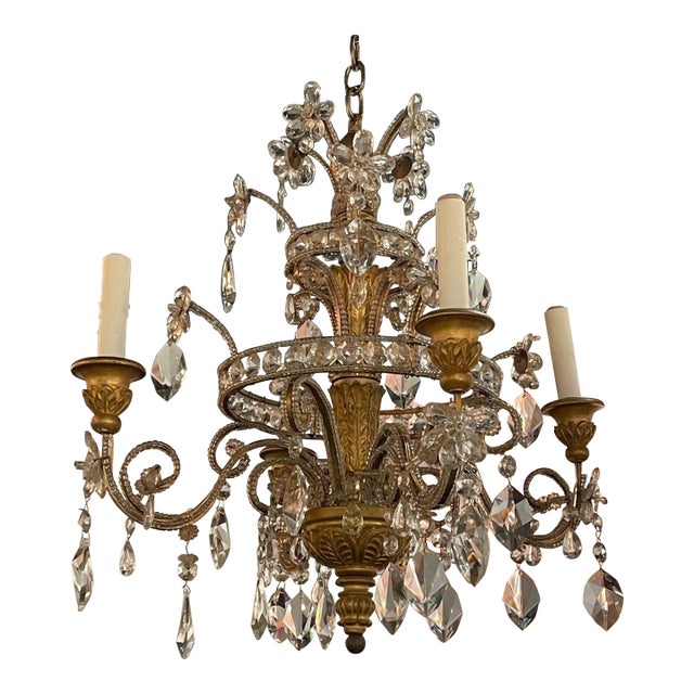 Early 20th Century Italian 4-Light Chandelier For Sale