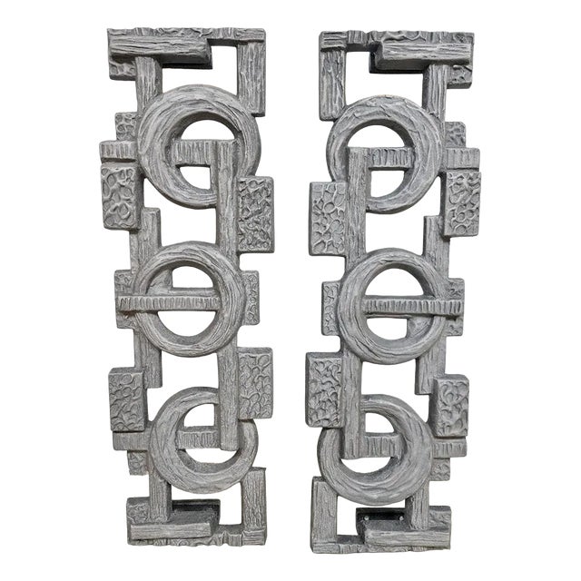 Brutalist Cast Iron Wall Decoration, 1950s For Sale