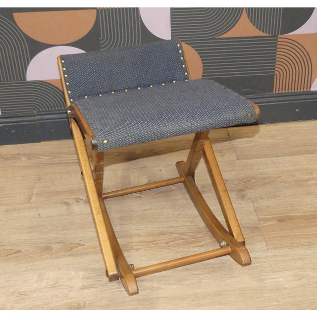Mid-Century Modern Foldable Rocking Ottoman from Mayer For Sale - Image 3 of 8
